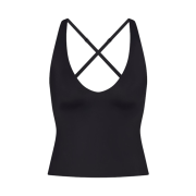 (W) NikeSKIMS Shine V-Neck Tank Top Obsidian