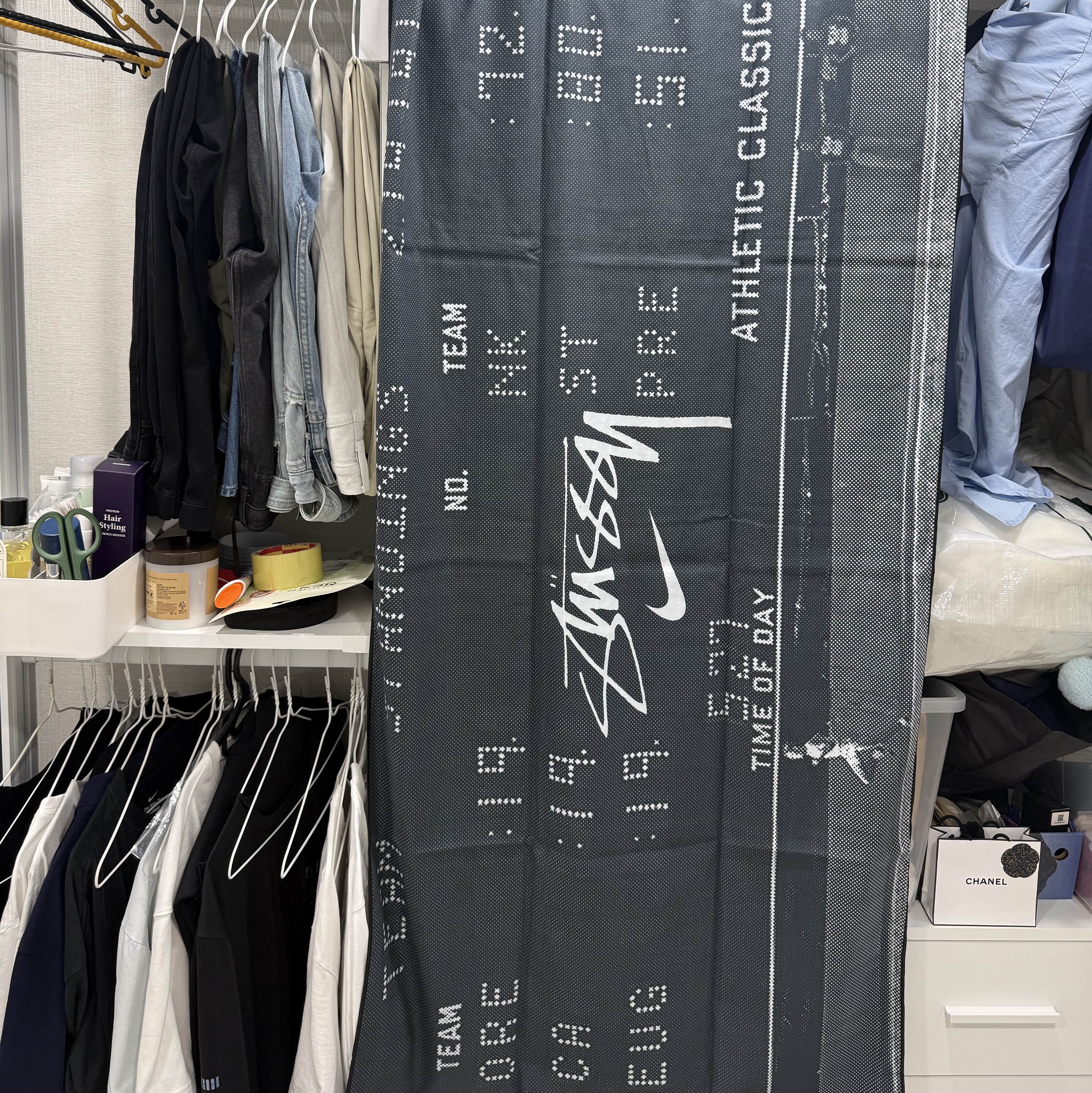 Nike x Stussy Towel Black 착용 스타일