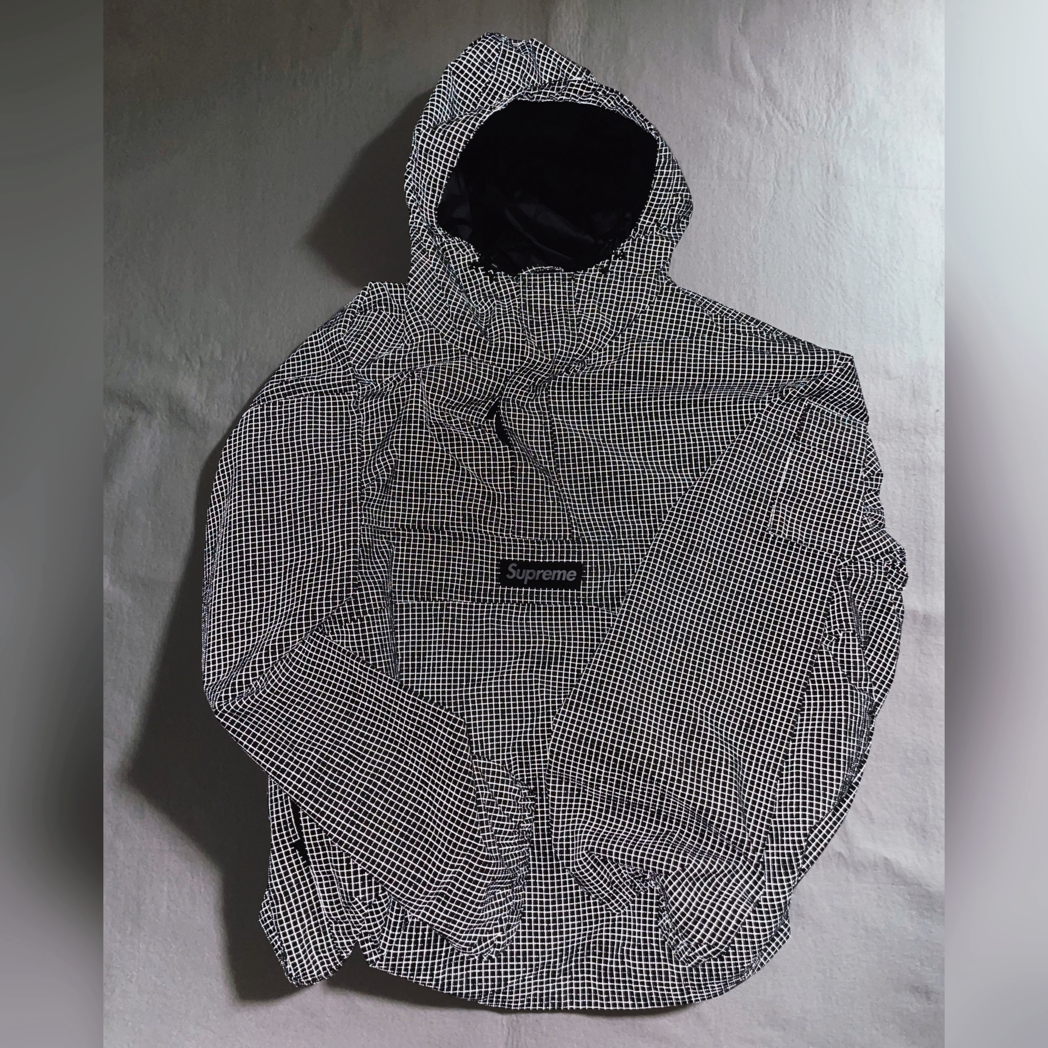 Supreme Reflective Ripstop Anorak Black - 25SS 착용 스타일