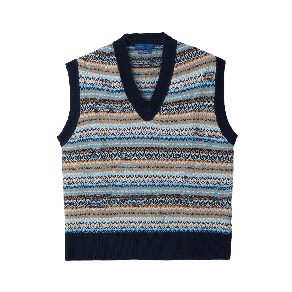 시리즈 다니엘 피에솔리 패턴 베스트 오트밀(SERIES Daniel Fiesoli Pattern Vest Oatmeal)