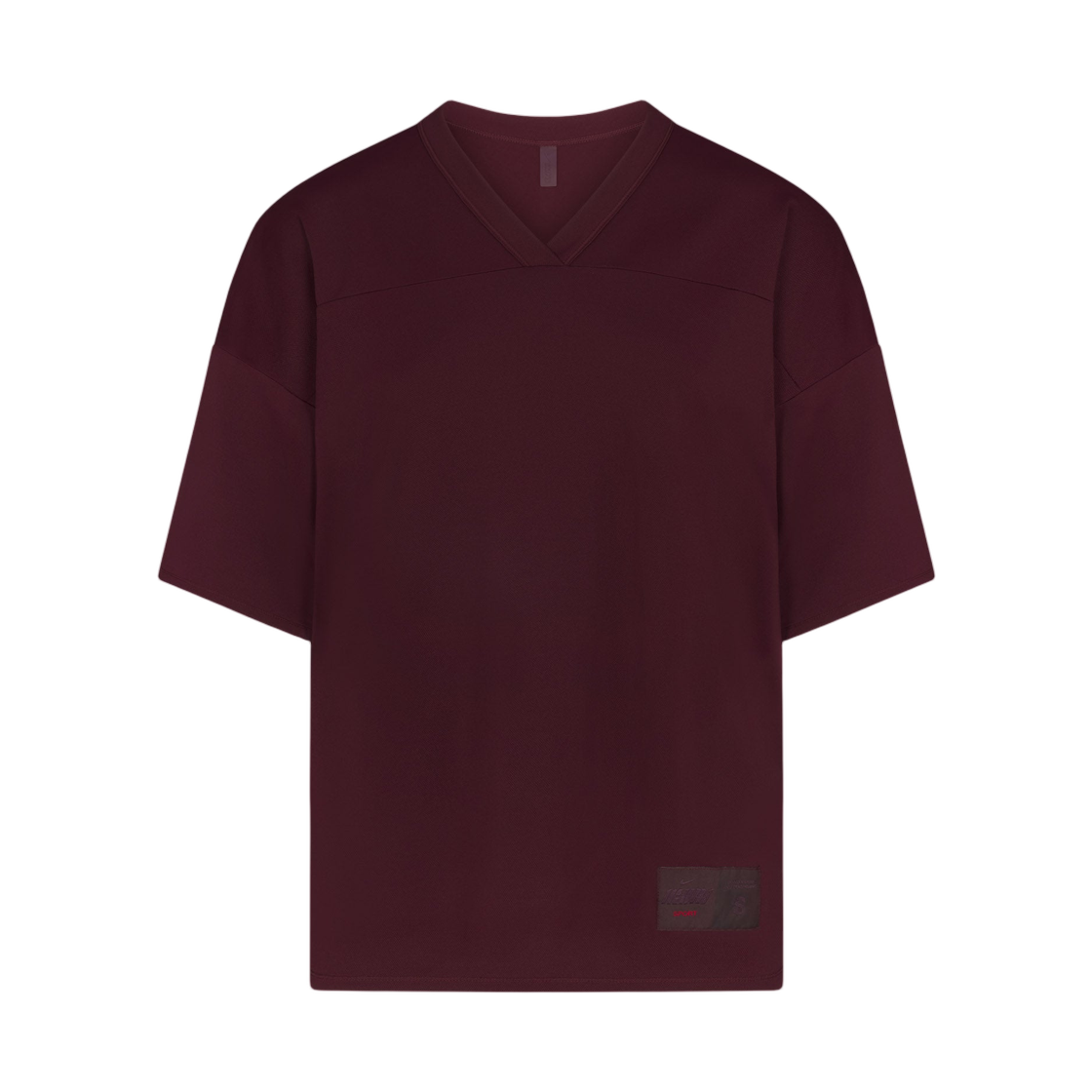 (W) 나이키스킴스 에어리 오버사이즈드 브이넥 티셔츠 커런트((W) NikeSKIMS Airy Oversized V-Neck T-Shirt Currant) - 1
