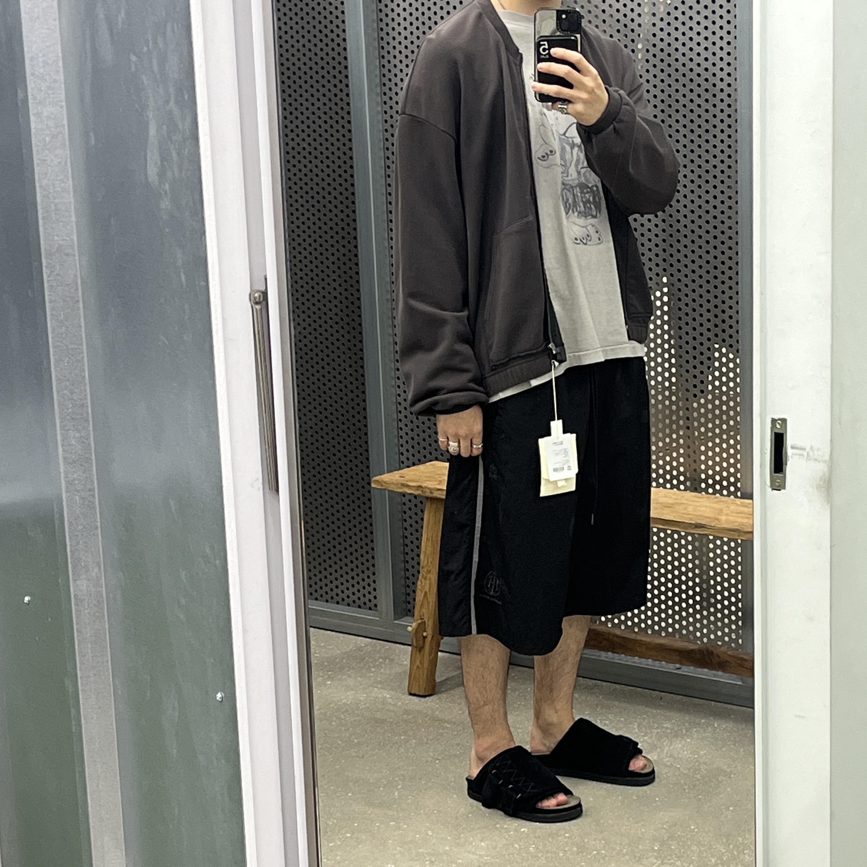 [기간한정 20%쿠폰] Polyteru Human Index Index 1/2 Nylon Track Pants Black+White, [기간한정 20%쿠폰] Polyteru Human Index Index Zip Jersey Jacket Brown Charcoal 착용 스타일
