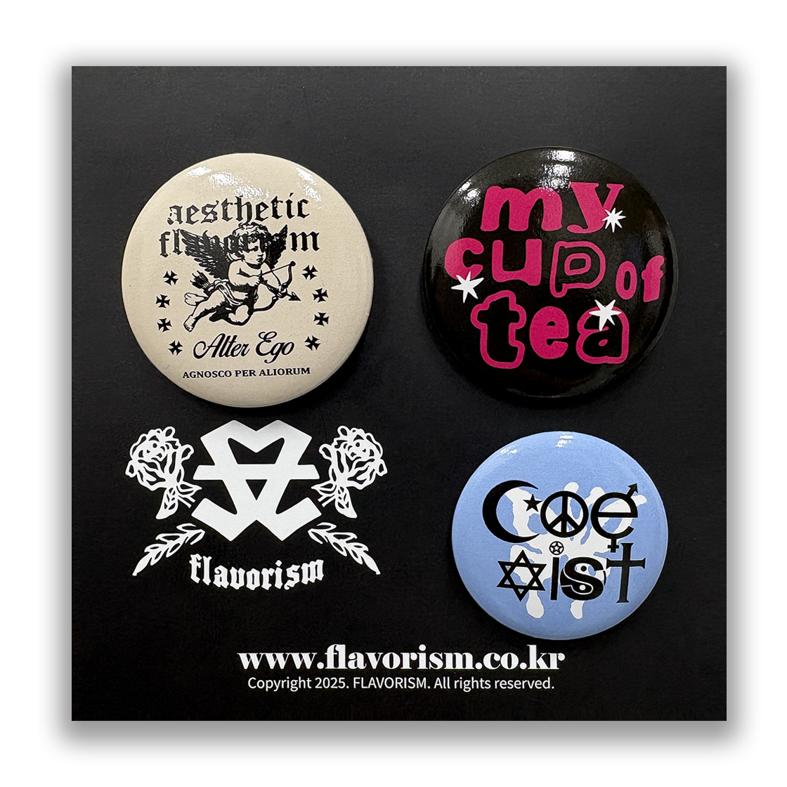 플레이버리즘 핀 버튼 세트(Flaorism Pin Button Set)