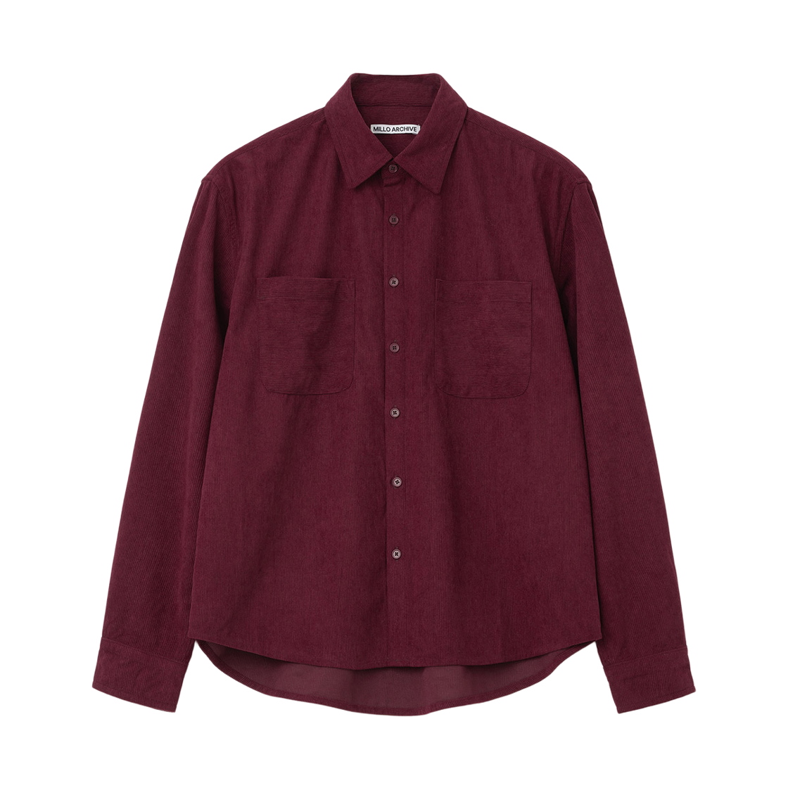 ML625BUR Millo Archive Grid Corduroy Shirts Burgundy