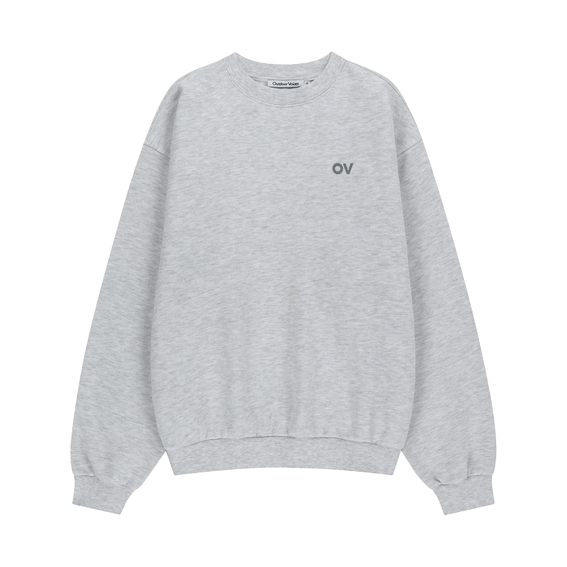 아웃도어보이스 로고 스웻셔츠 라이트 헤더 그레이(Outdoor Voices Logo Sweatshirt Light Heather Gray)