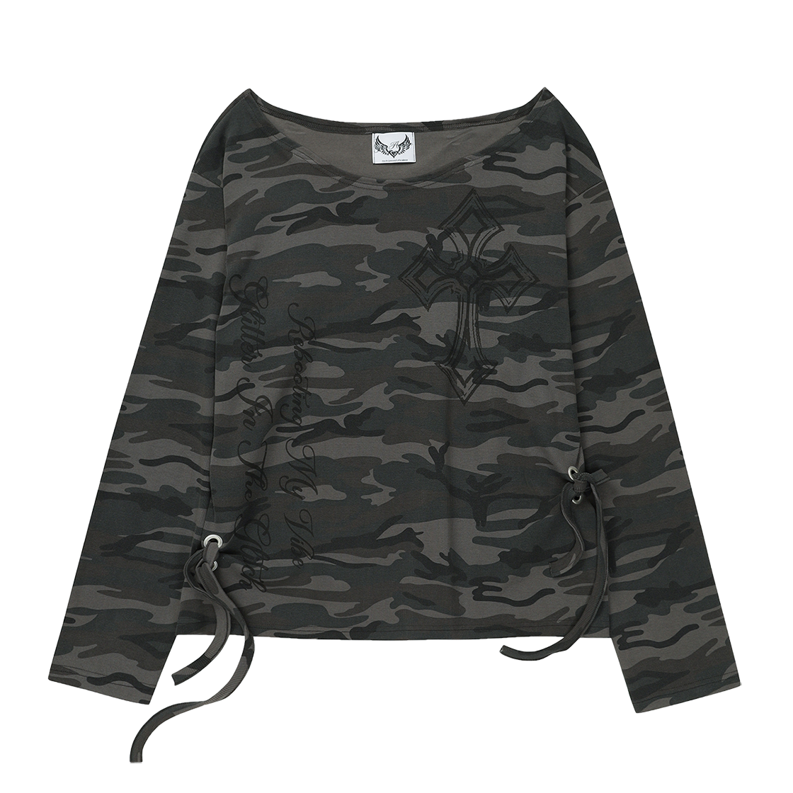 GL25FATP08CA Gila Archive One Shoulder Graphic Long Sleeve Camo