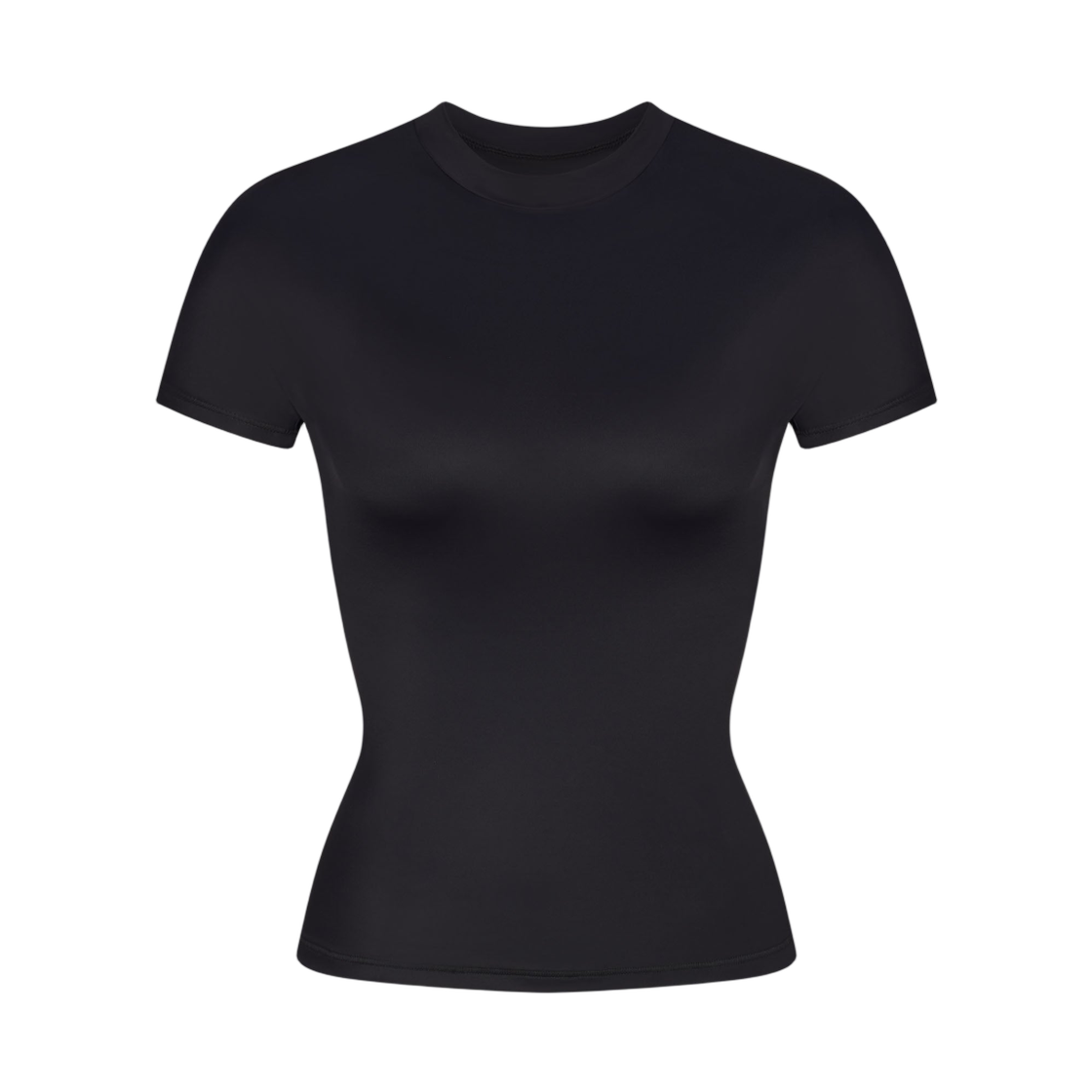 TPTSH2714-OBD (W) NikeSKIMS Shine Mock-Neck Short-Sleeve Top Obsidian