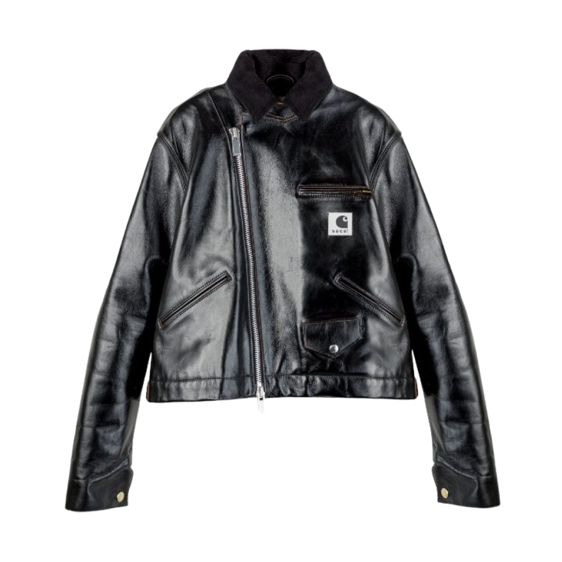 사카이 x 칼하트 WIP 레더 자켓 블랙(Sacai x Carhartt WIP Leather Jacket Black) - 1