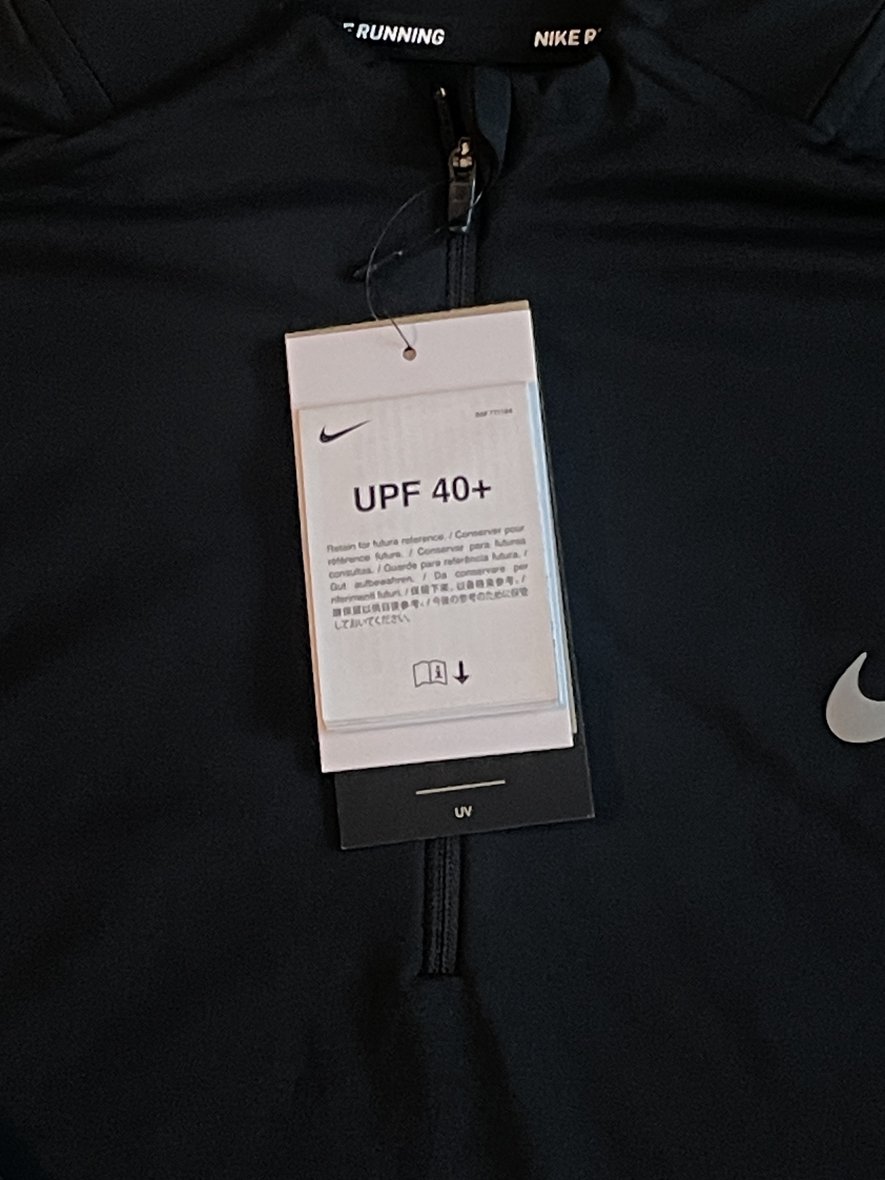 Nike Dri-Fit Element Quarter Zip Running Top Black 착용 스타일 - 2