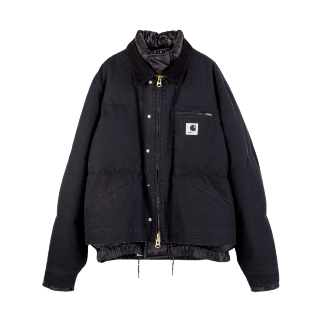 사카이 x 칼하트 WIP 워시드 덕 퍼퍼 자켓 블랙(Sacai x Carhartt WIP Washed Duck Puffer Jacket Black)