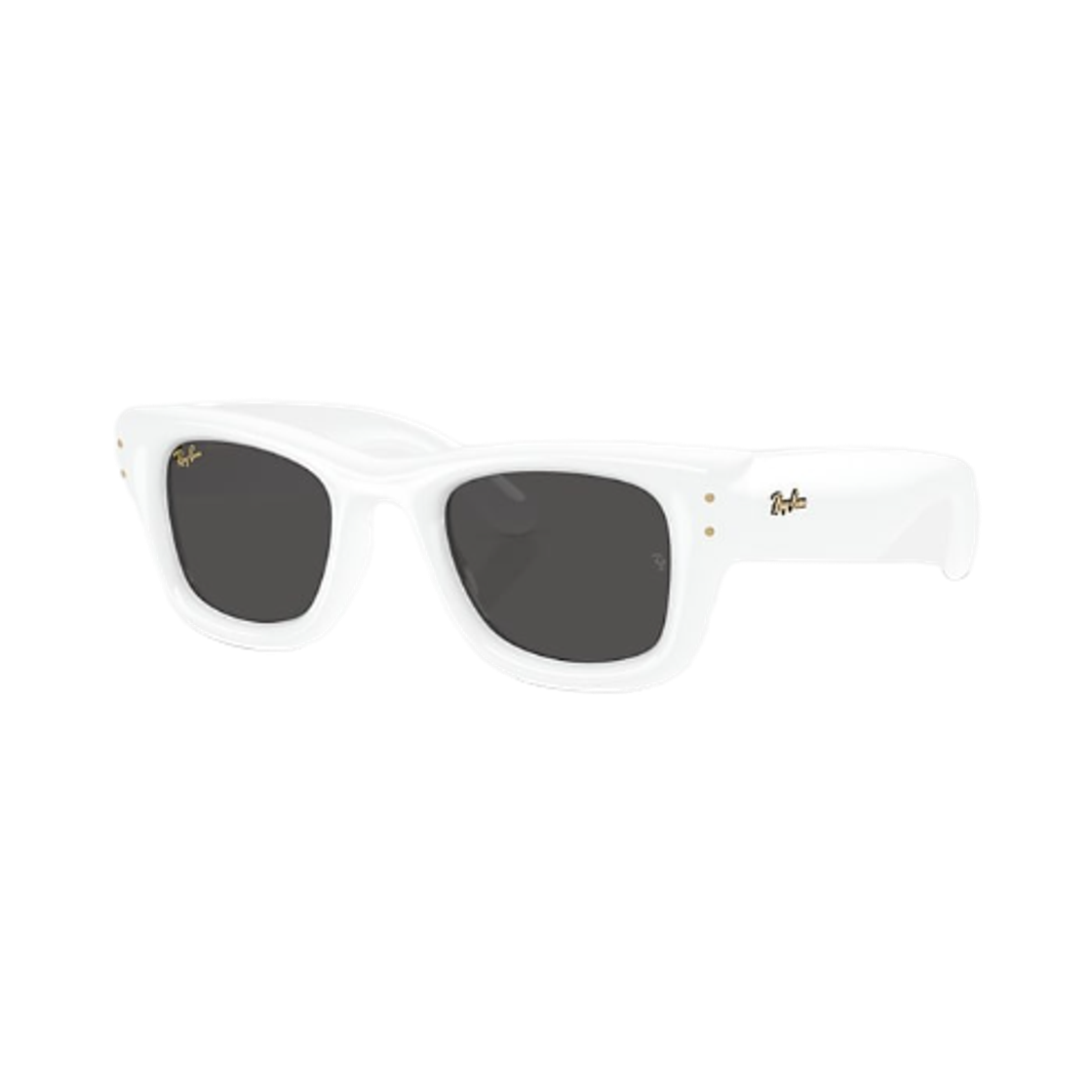 레이밴 웨이페어러 푸퍼 폴리쉬드 화이트 프레임 울트라 블랙 렌즈 하이 브릿지 핏(Ray-Ban Wayfarer Puffer Polished White Frame Ultra Black Lense High Bridge Fit) - 1
