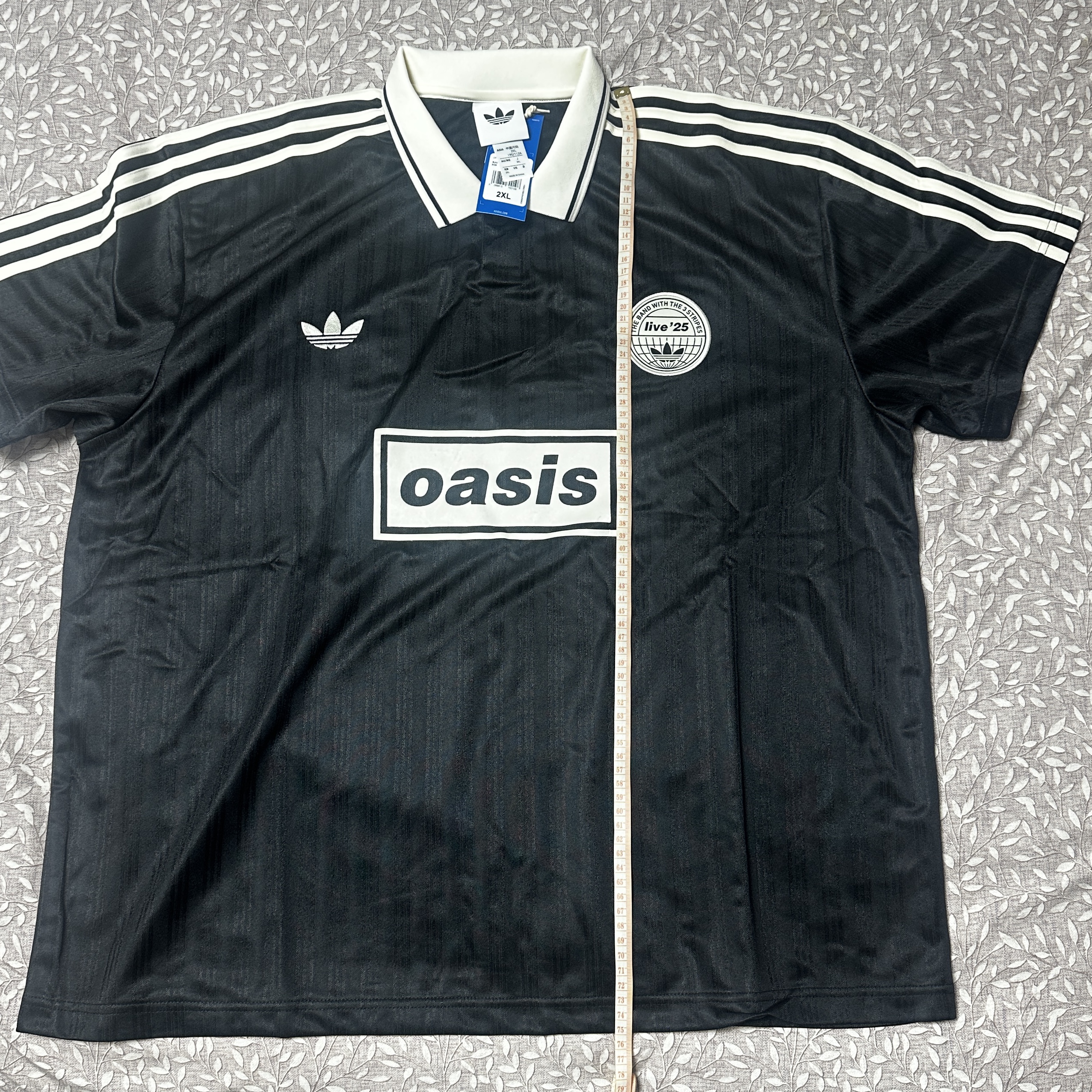 Adidas x Oasis Tour Jacquard Jersey Black - KR Sizing 착용 스타일 - 2