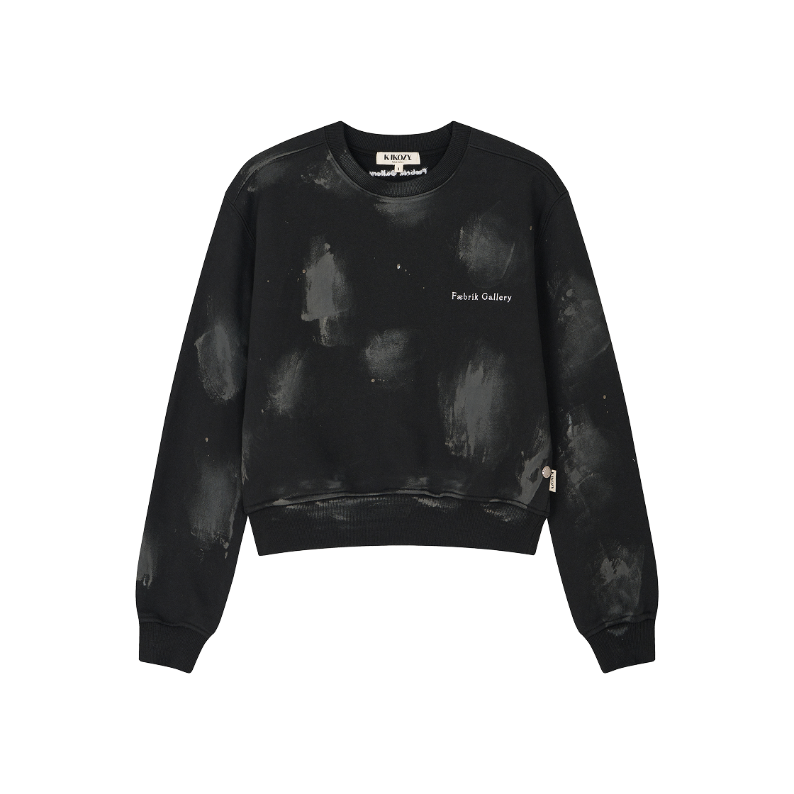 S31481 Kikozy Basic Logo Painting Sweatshirt Black(W)