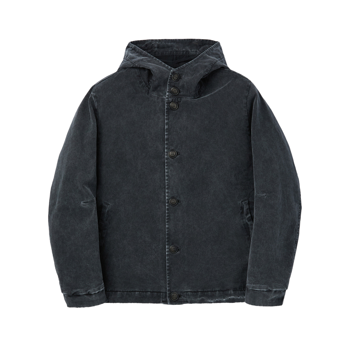 시리즈 워커 마블 워시 후드 자켓 블랙(SERIES Worker Marble Wash Hoodie Jacket Black)