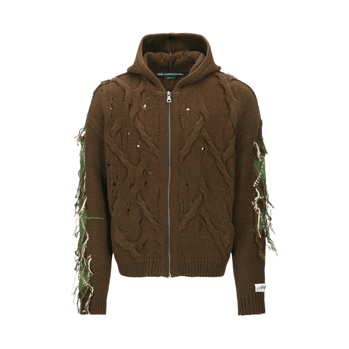 atb1347u(BROWN) ADSB Andersson Bell Unisex Argyle Fisherman Hood Zip-Up Brown