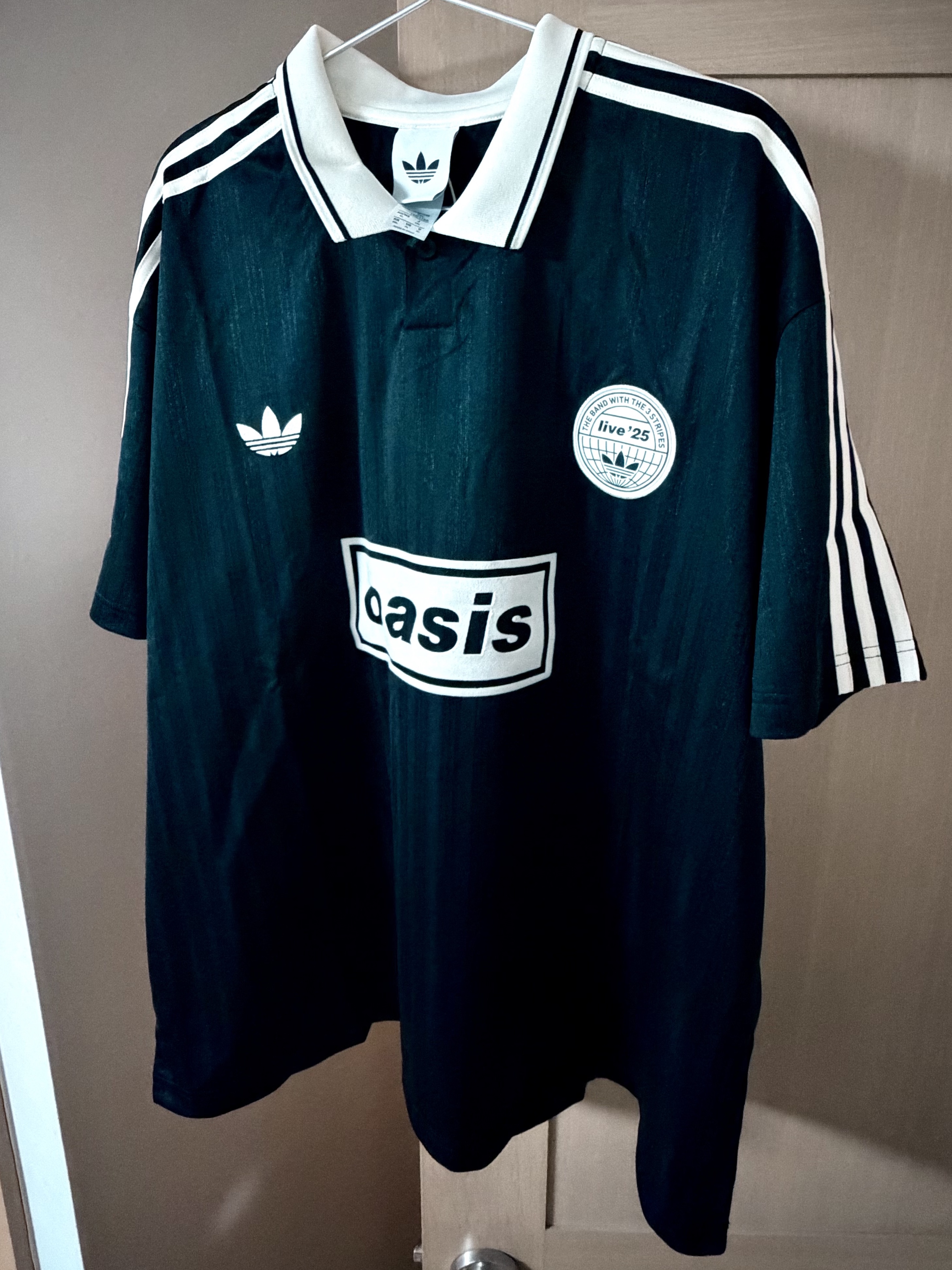 Adidas x Oasis Tour Jacquard Jersey Black - KR Sizing 착용 스타일 - 1