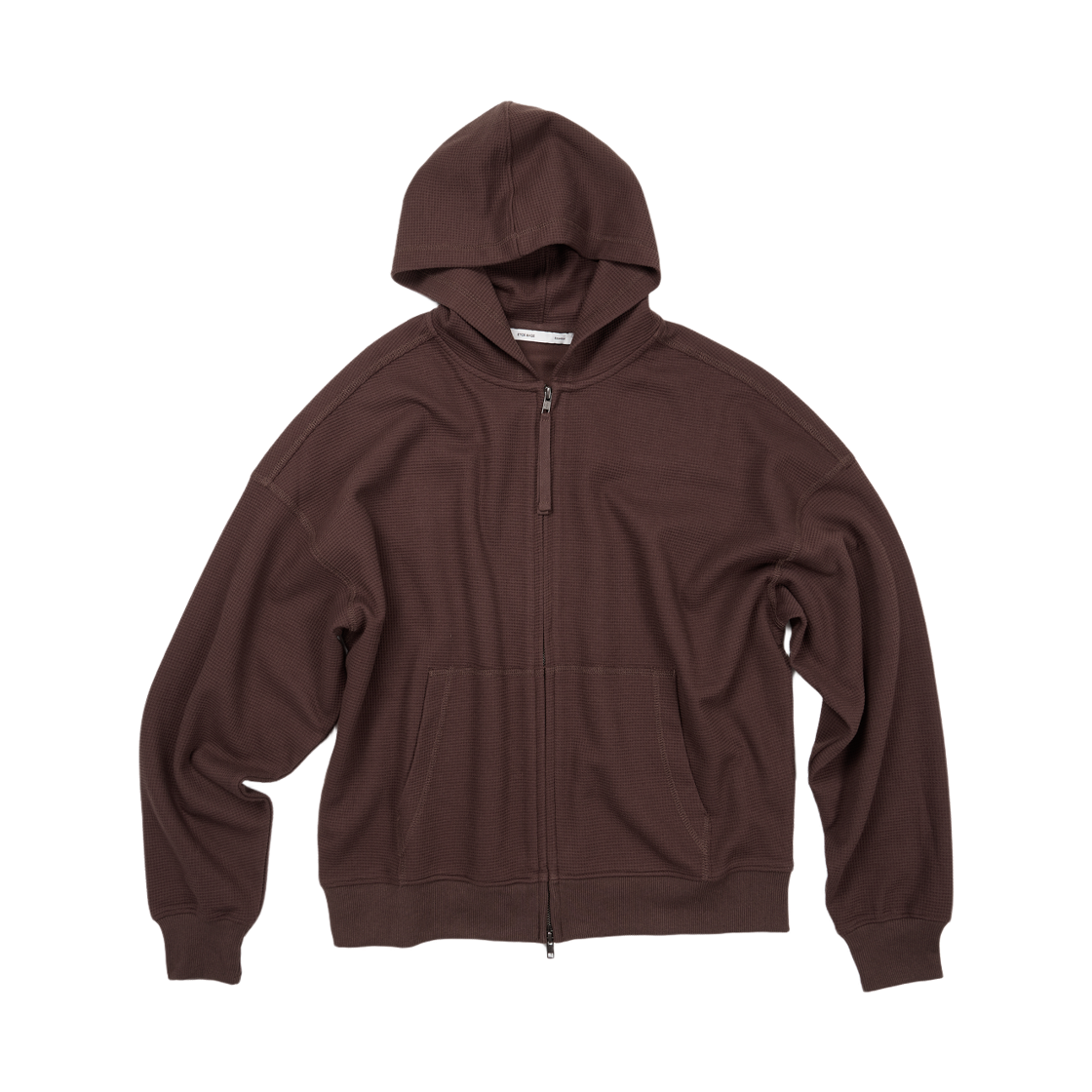 ET2503HZ01BR ETCE Base Waffle Hood Zip Up Brown