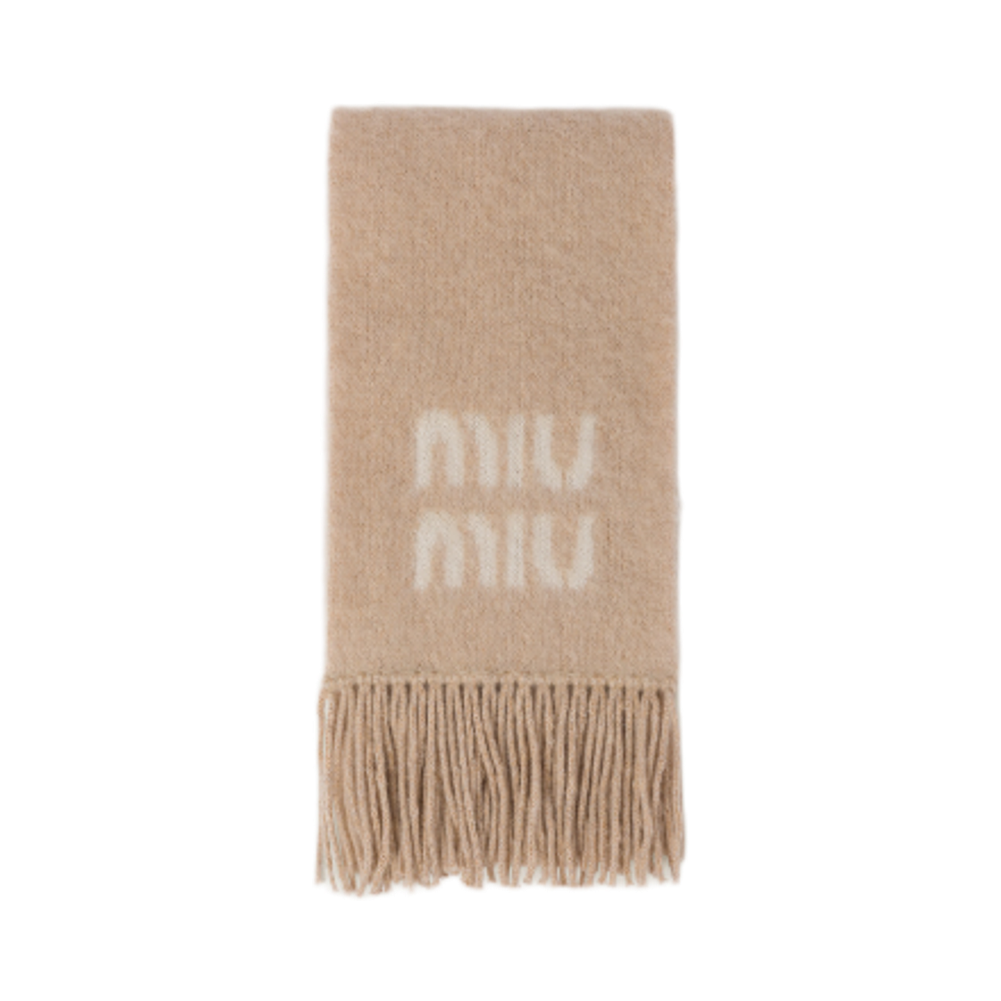5FS062-2CQD-F0018 Miu Miu Wool Mohair Scarf Natural