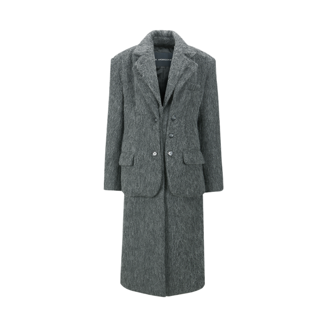 awa719w(CHARCOAL) ADSB Andersson Bell Blazer Layered Coat Charcoal