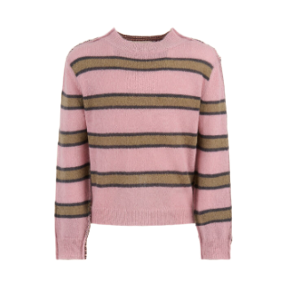 GCMG0204Q1-UFU193-STC47 Marni Striped Mohair Wool Sweater Softpink