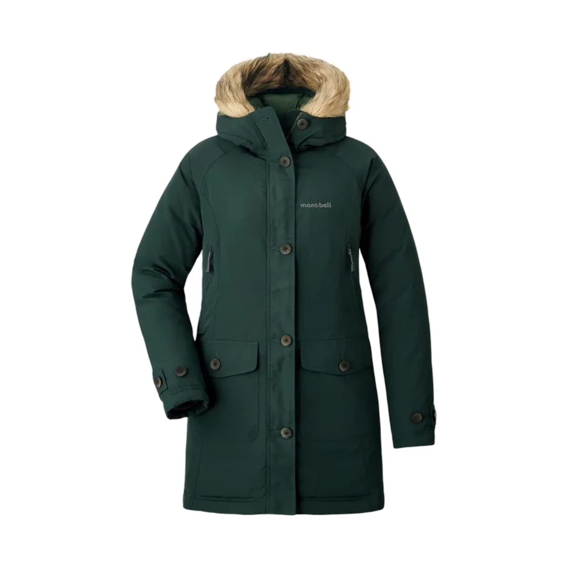 (W) 몽벨 허스키 코트 헌터 그린((W) Montbell Husky Coat Hunter Green) - 1