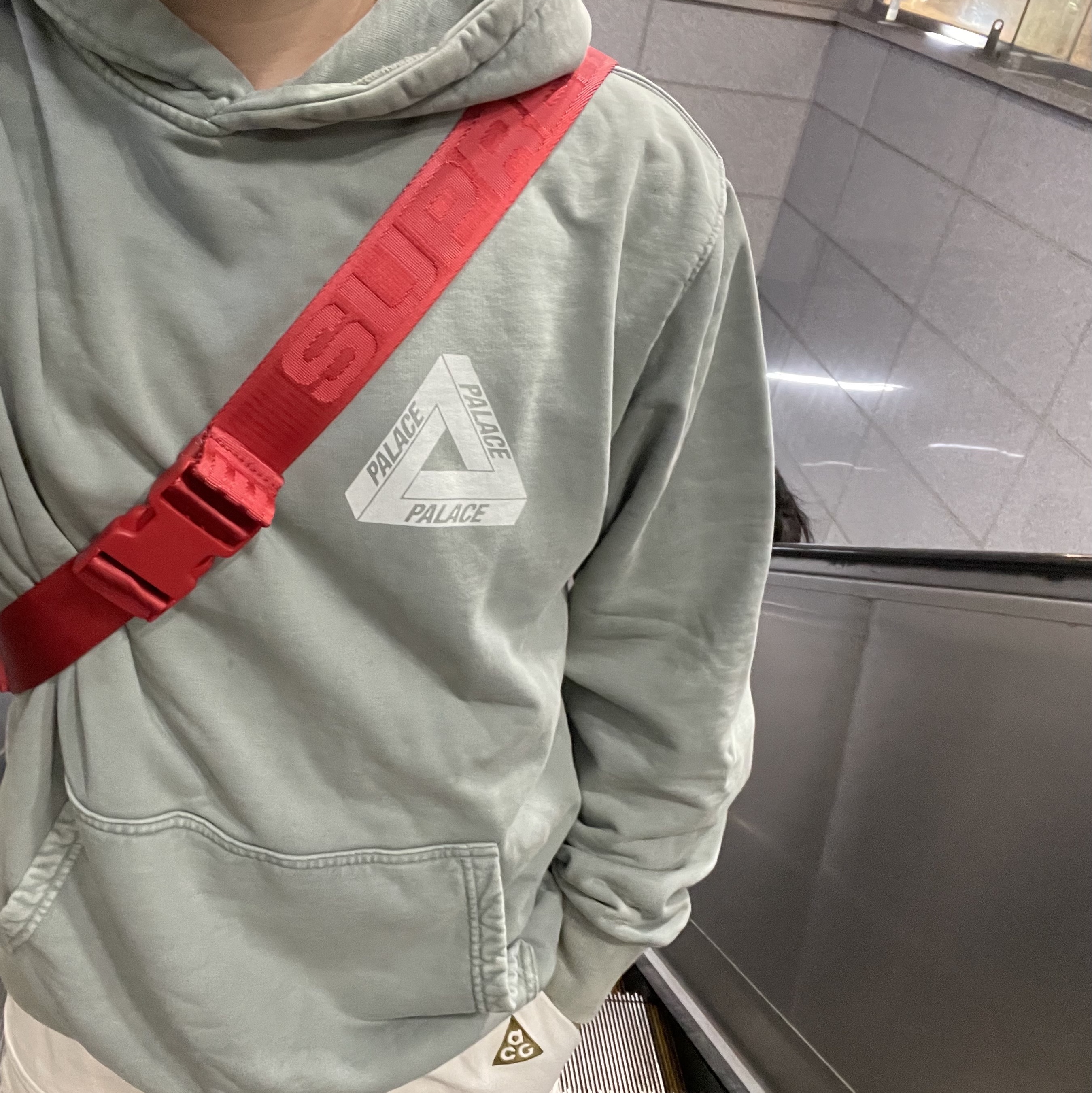 Nike ACG Smith Summit Cargo Pants Light Bone - Asia, Supreme Leather Waist Bag Red - 23FW 착용 스타일