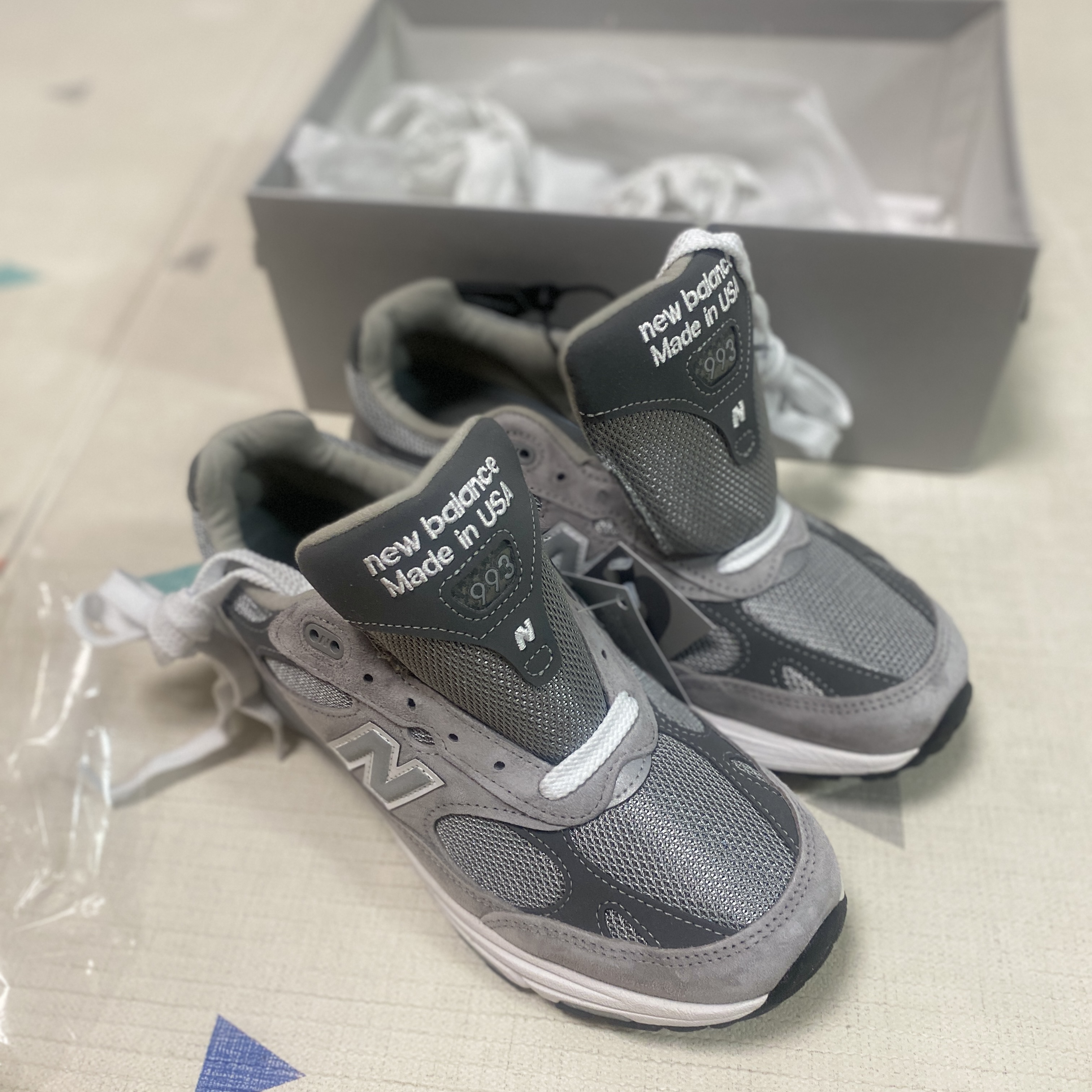 New Balance 993 Made in USA Grey - D Standard 착용 스타일 - 2