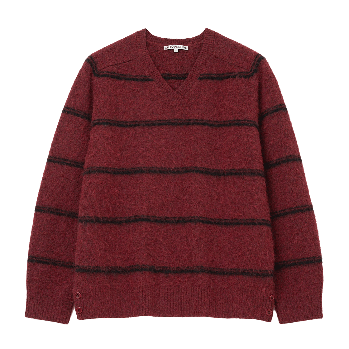 ML587DBU Millo Archive Nero Mohair Stripe Knit Deep Burgundy