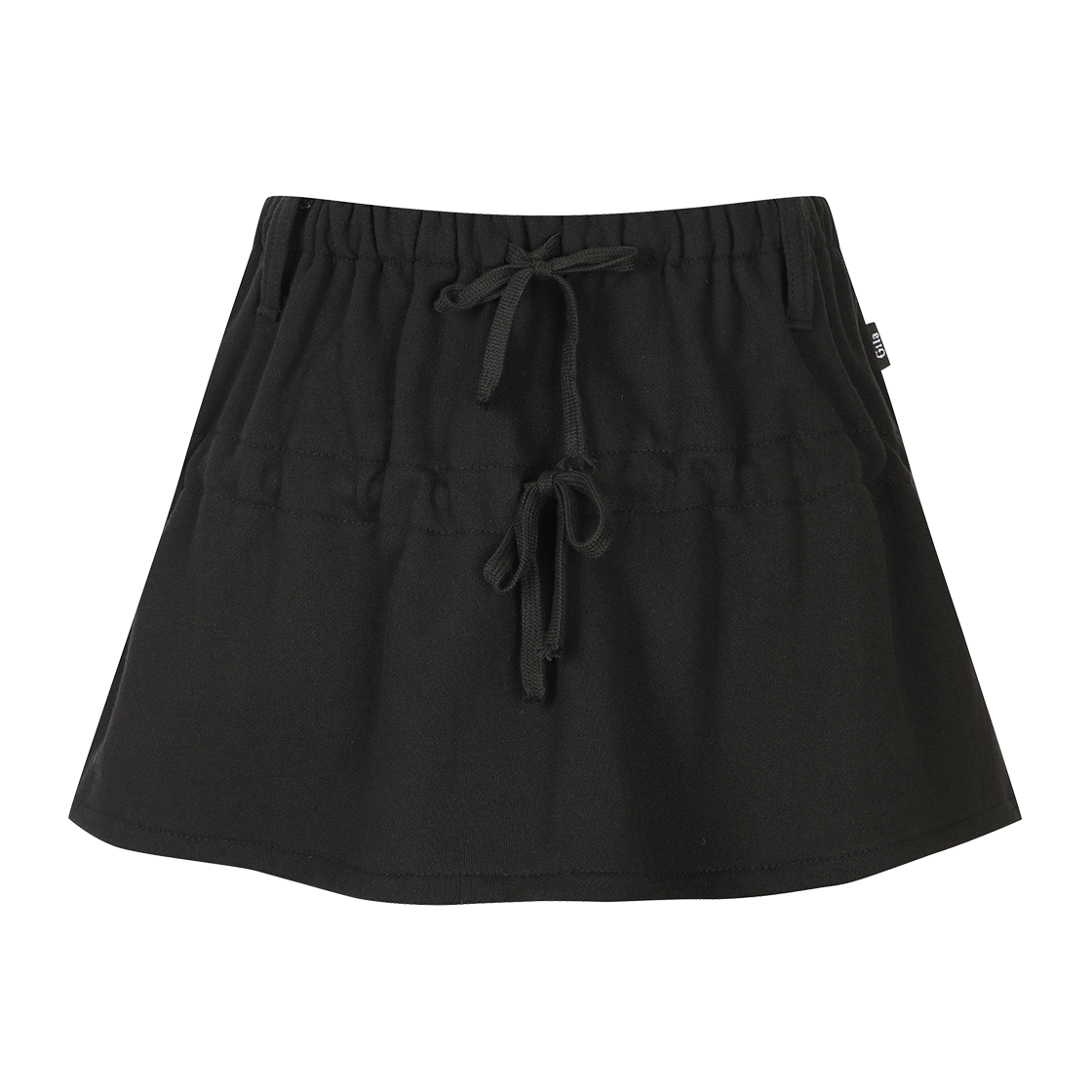 GL25FABT07BK Gila Archive Lettering Angel Wing Shirring Skirt Black