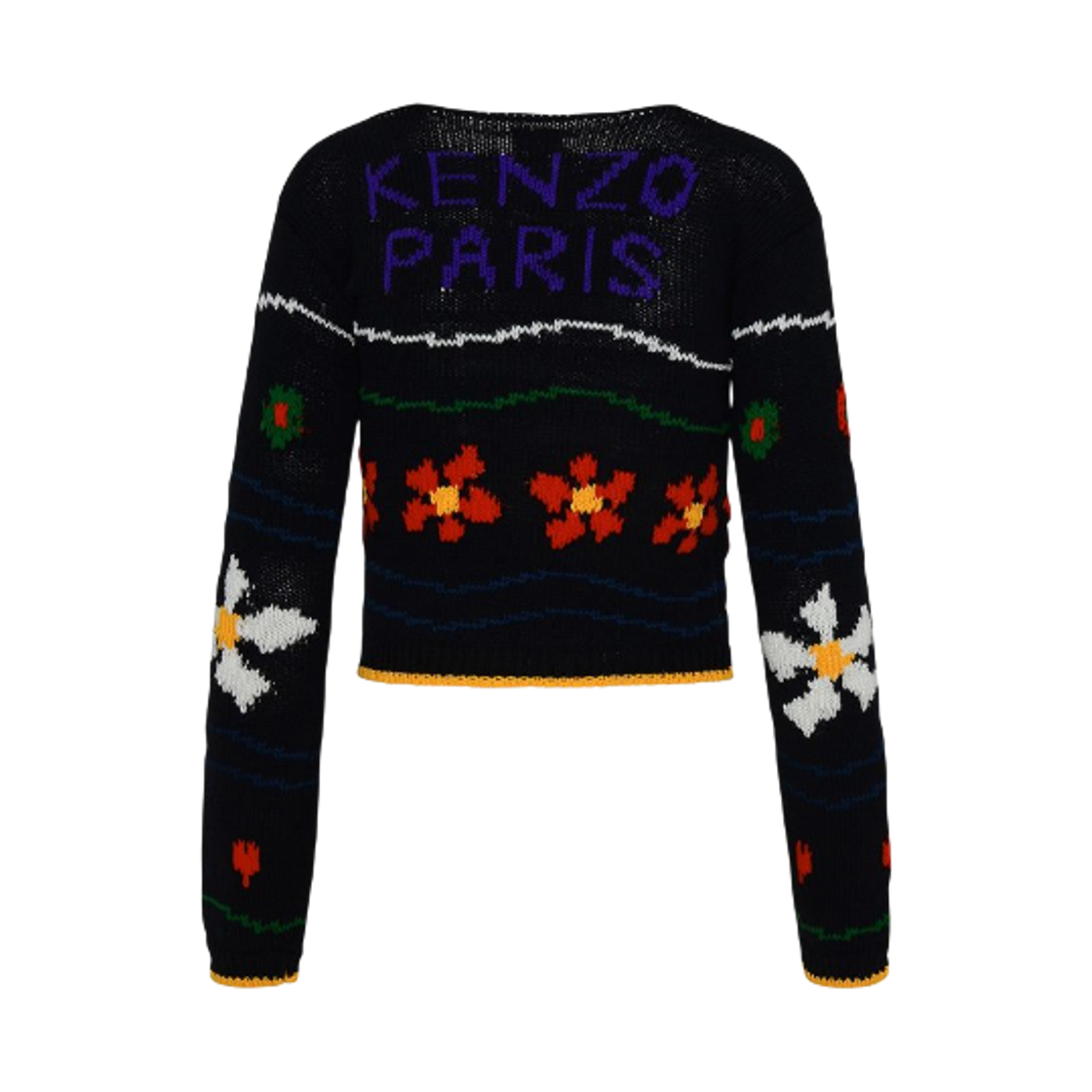 (W) 겐조 픽셀 크롭 니트 블랙((W) Kenzo Pixel Cropped Knit Black) - 2