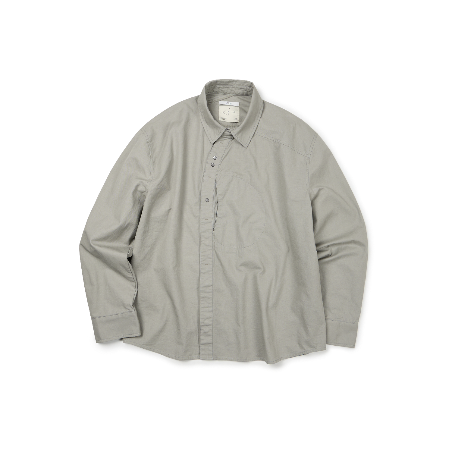 ET2503SH02GR ETCE Curved Cotton Shirts Gray