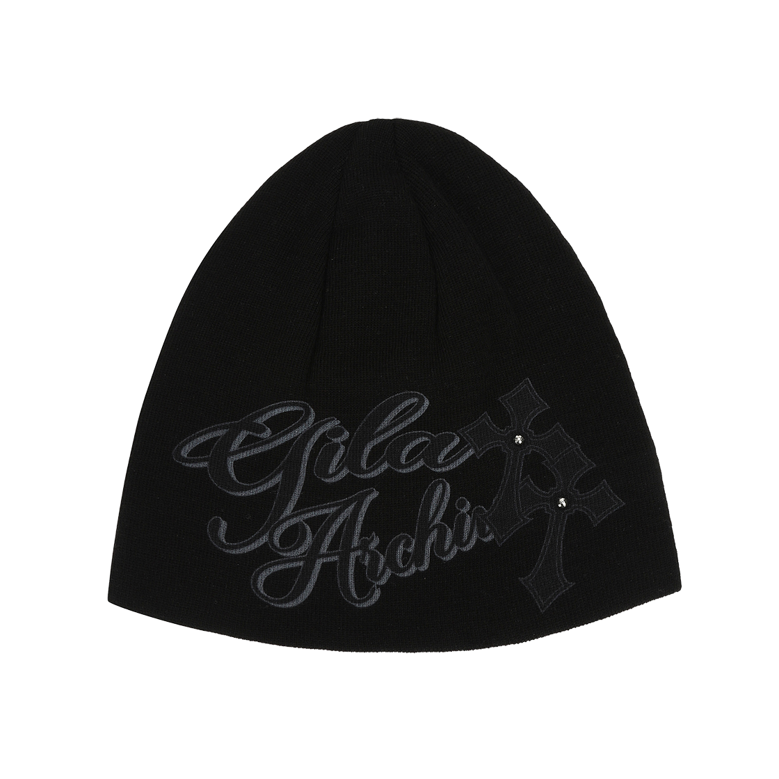 GL25FAAC07BK Gila Archive Cross Lettering Beanie Black
