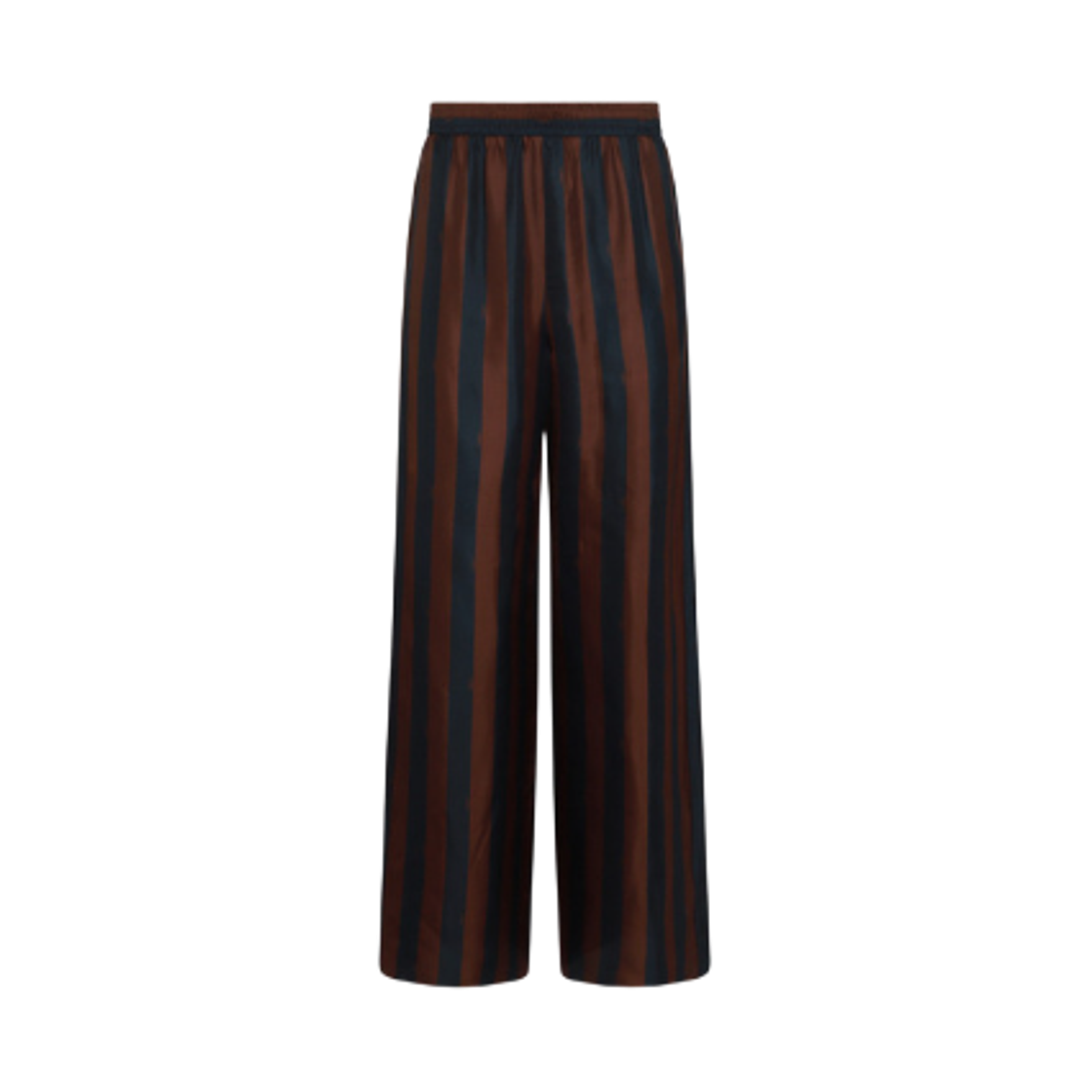 FR6494AWZVF1P2U (W) Fendi Silk Striped Pants Brown Navy