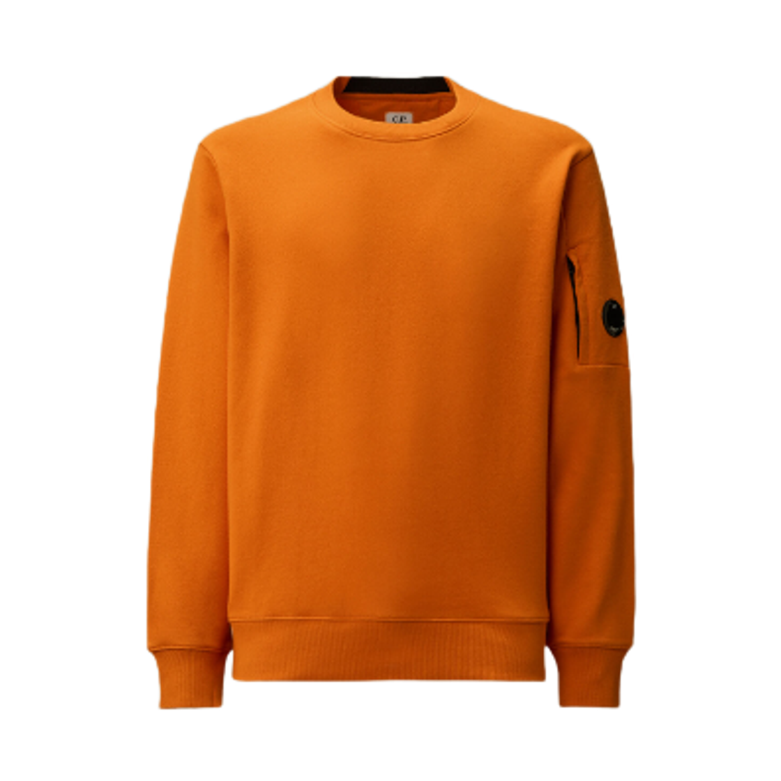 19CMSS713A005086W434 C.P. Company Diagonal Raised Fleece Crewneck Lens Sweatshirt Russet Orange - 25FW