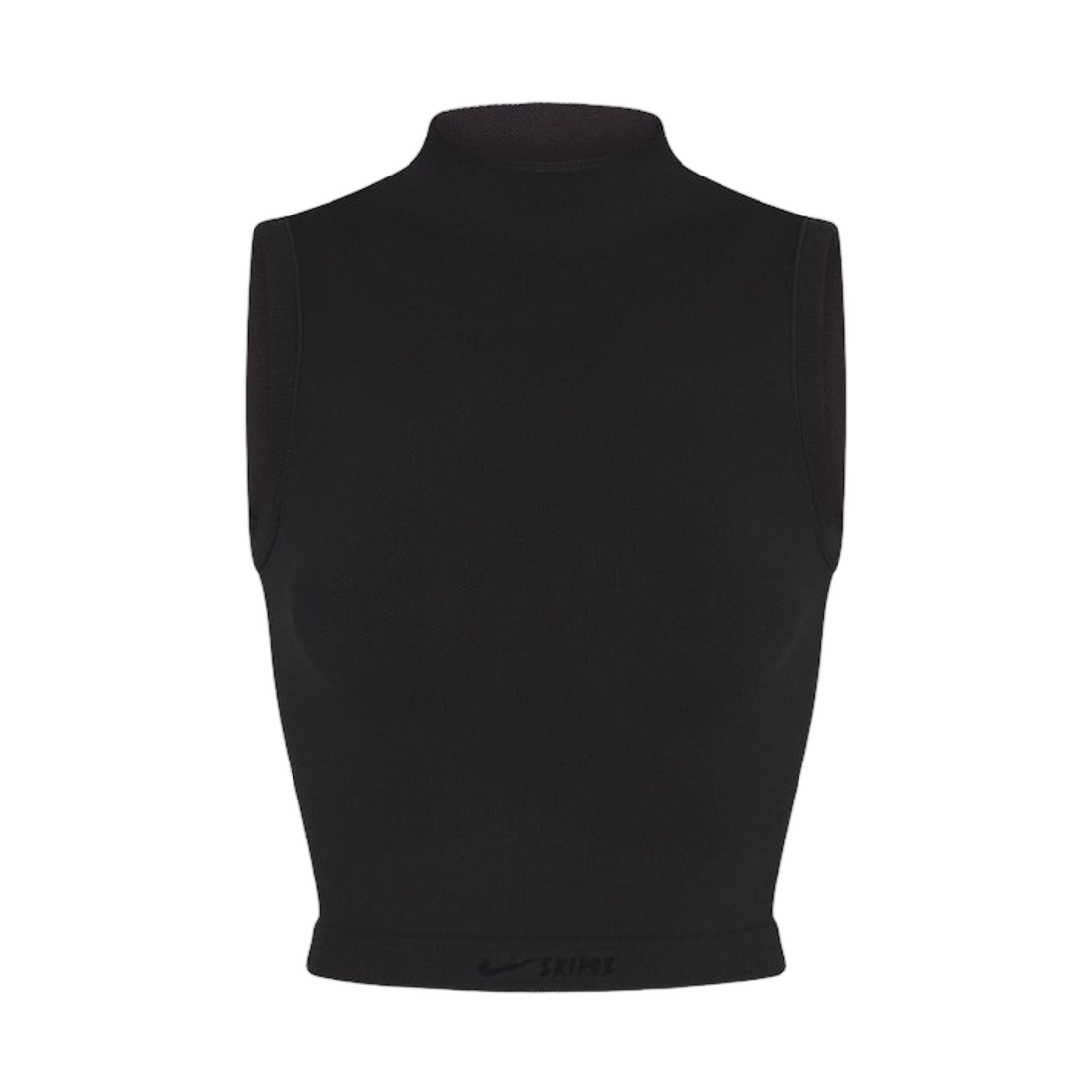 TPTNK2954-OBD (W) NikeSKIMS Vintage Seamless Mock-Neck Long-Line Bra Obsidian