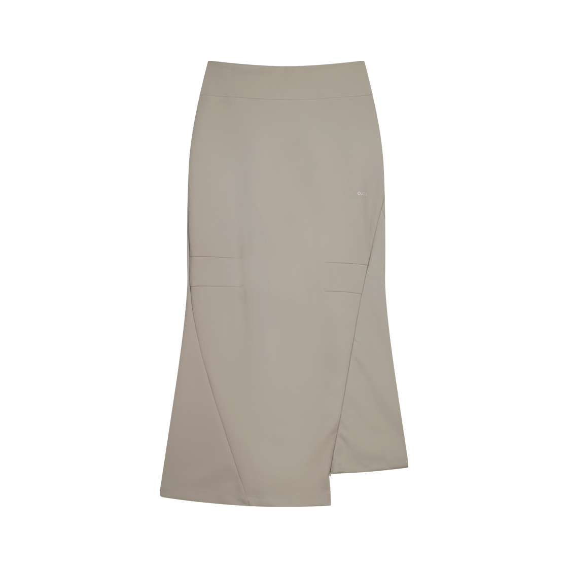 OJ25FWSK003BG OJOS Asymmetric Mermaid Jersey Skirt Beige