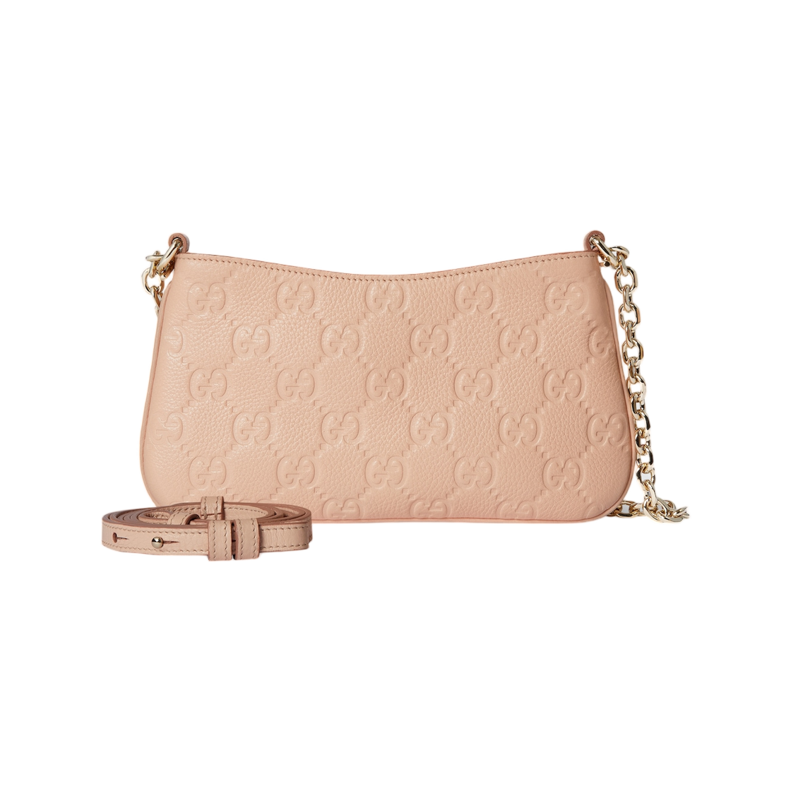815278-AAEEM-6802 Gucci GG Emblem Small Shoulder Bag Light Pink