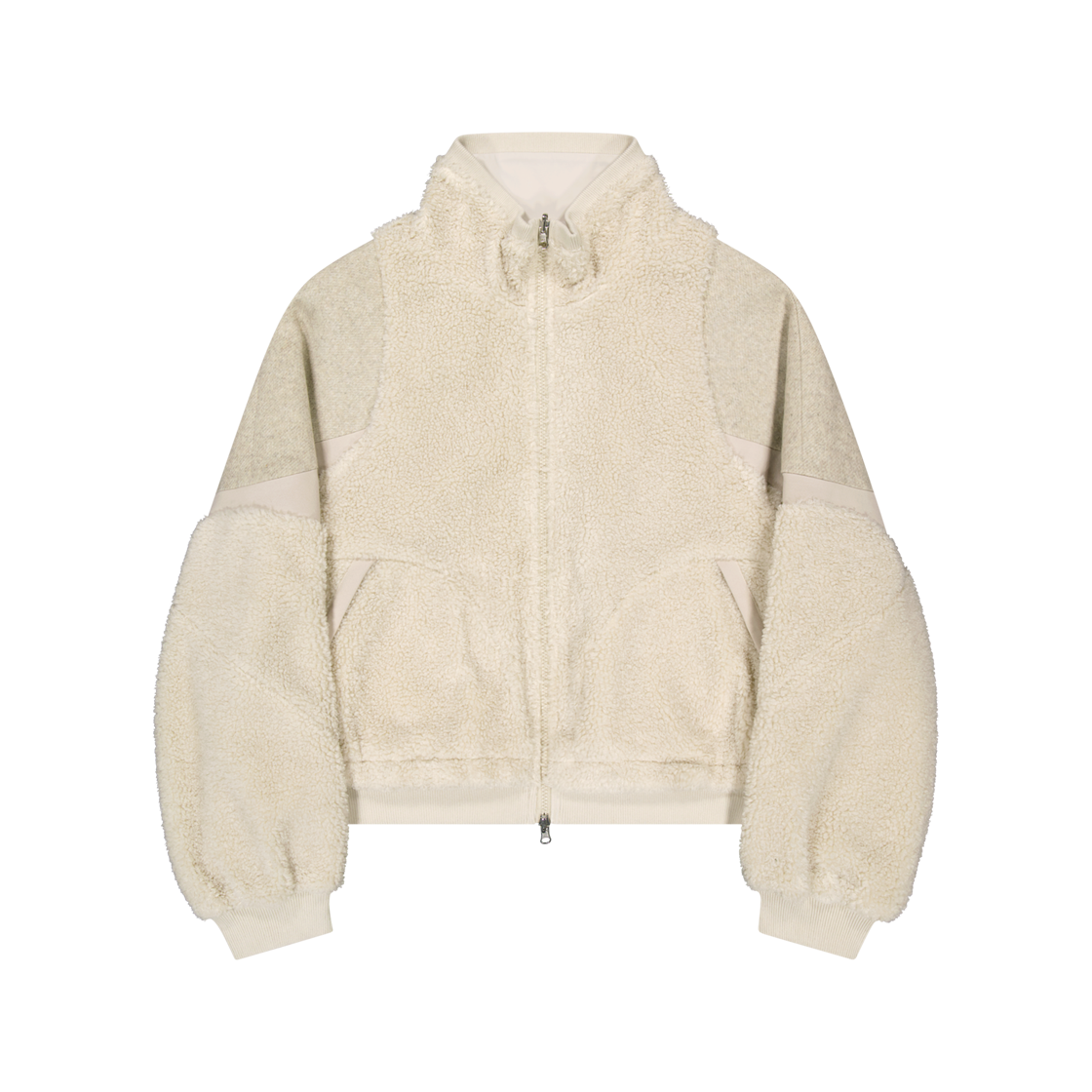 오호스 리버시블 플리스 봄버 자켓 베이지(OJOS Reversible Fleece Bomber Jacket Beige)