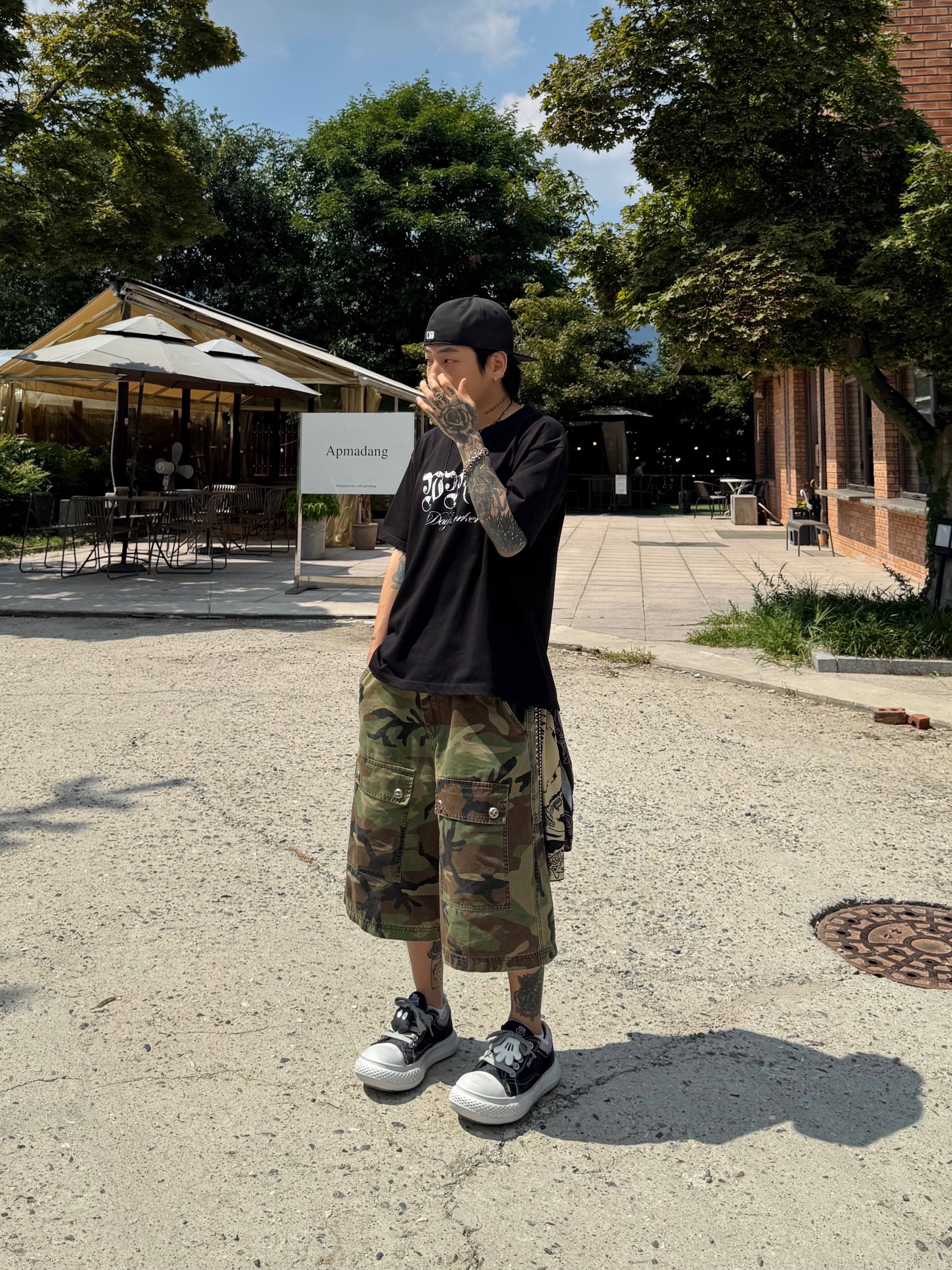Wapworks Dayworker T-Shirt Black 착용 스타일 - 5