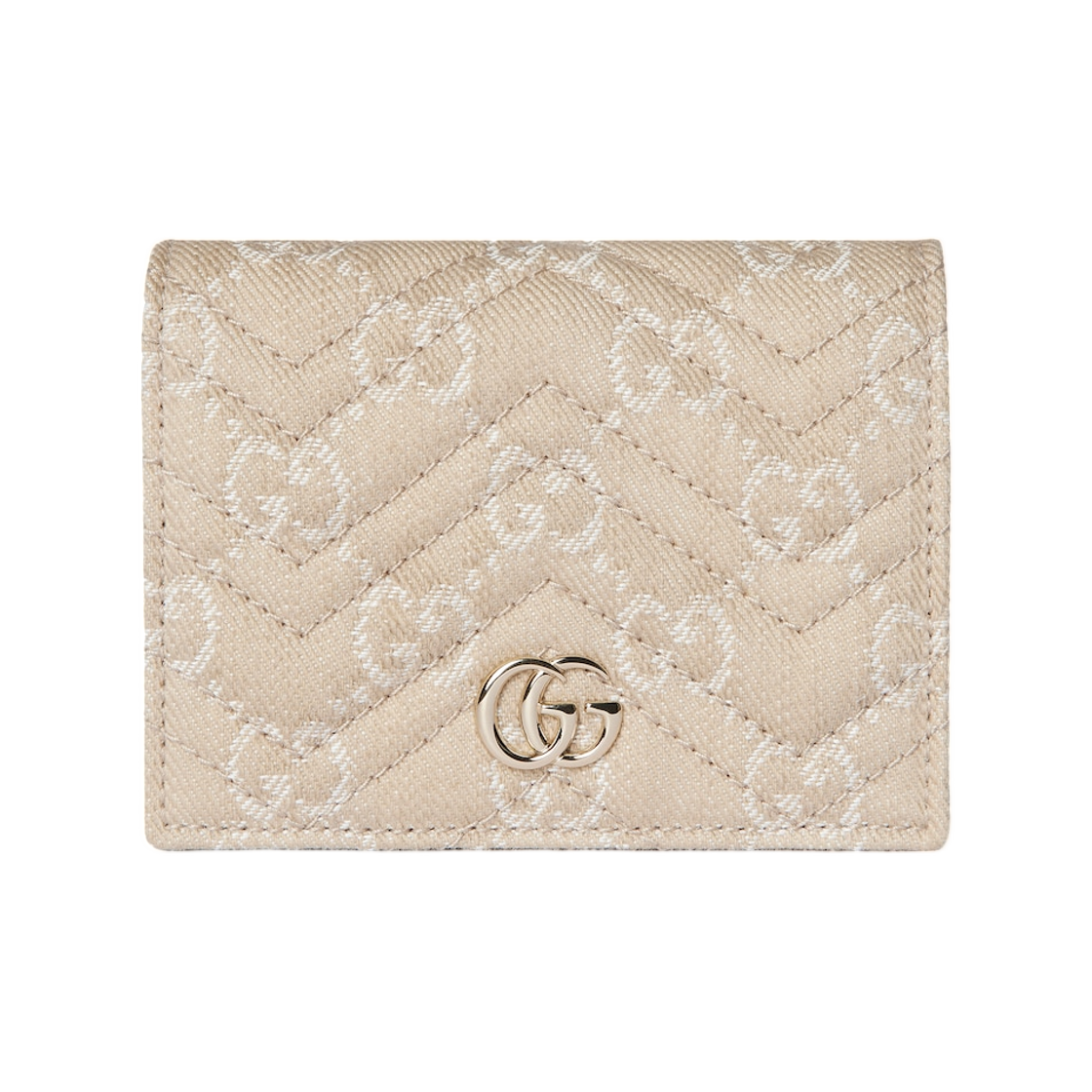 구찌 GG 마몽 스몰 월렛 토프 화이트 데님(Gucci GG Marmont Small Wallet Taupe White Denim) - 1