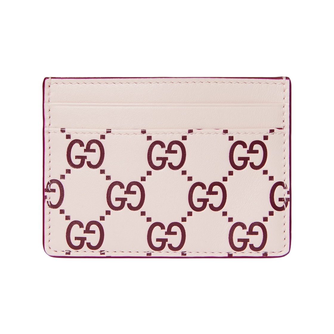 구찌 GG 엠블럼 카드 케이스 핑크 레드 G(Gucci GG Emblem Card Case Pink Red G) - 1