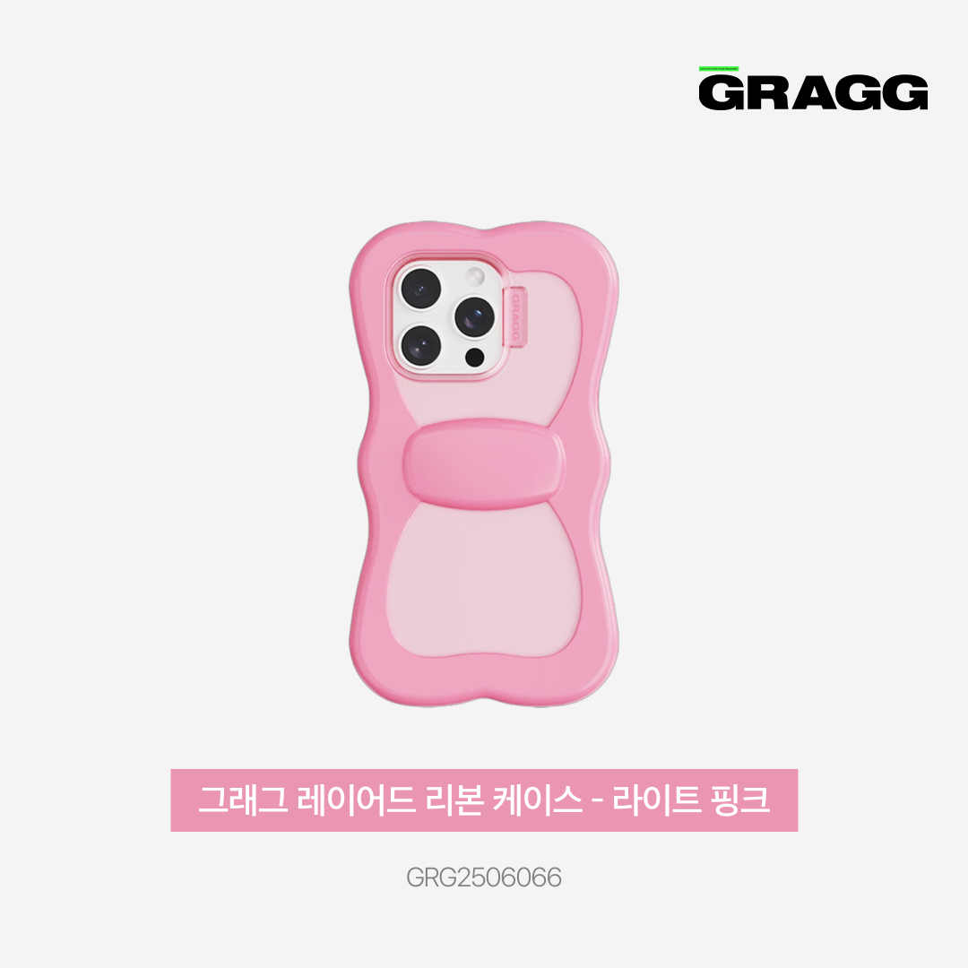 Gragg Layered Ribbon Case - Light Pink 착용 스타일 - 3