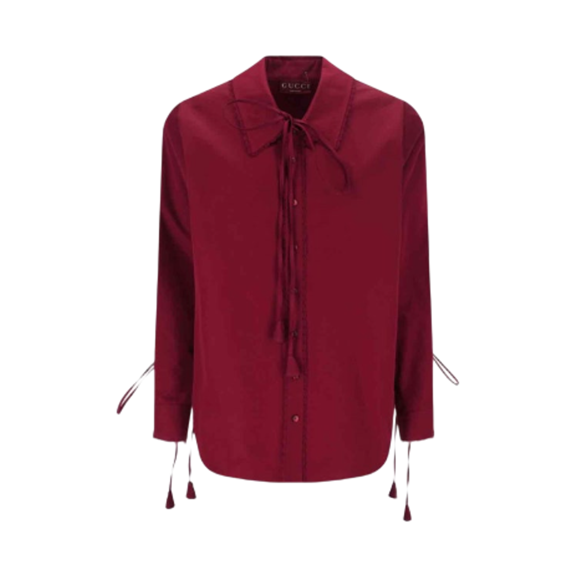 (W) 구찌 헤비 코튼 포플린 셔츠 로소 앙코라 레드((W) Gucci Heavy Cotton Poplin Shirt Rosso Ancora Red)