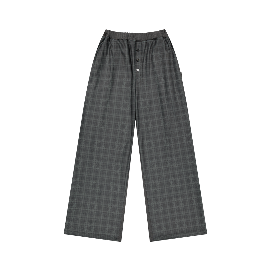 오호스 체크 슬립 저지 팬츠 차콜(OJOS Check Sleep Jersey Pants Charcoal)