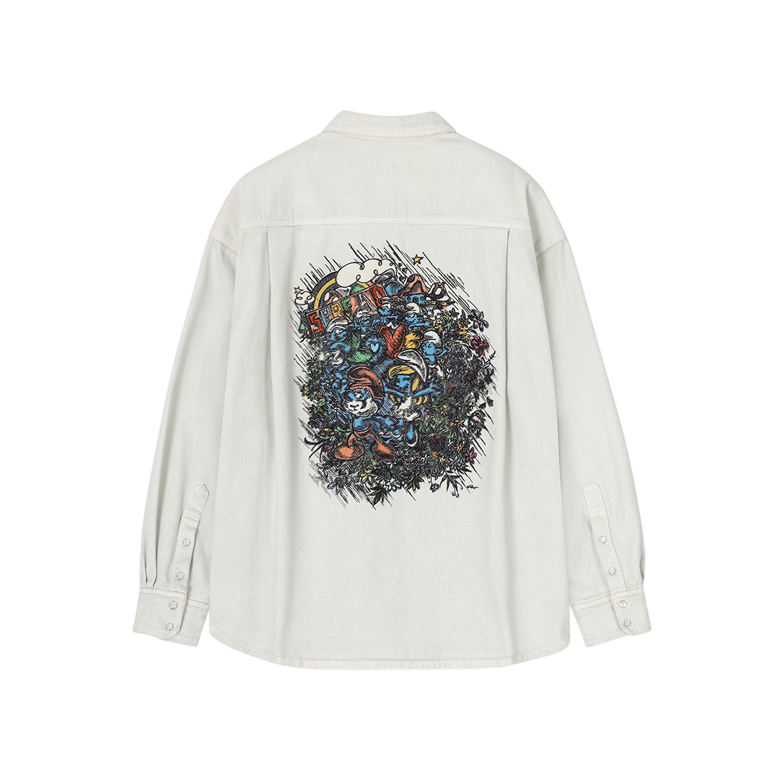 송지오옴므 러브 스머프 초어 셔츠 크림