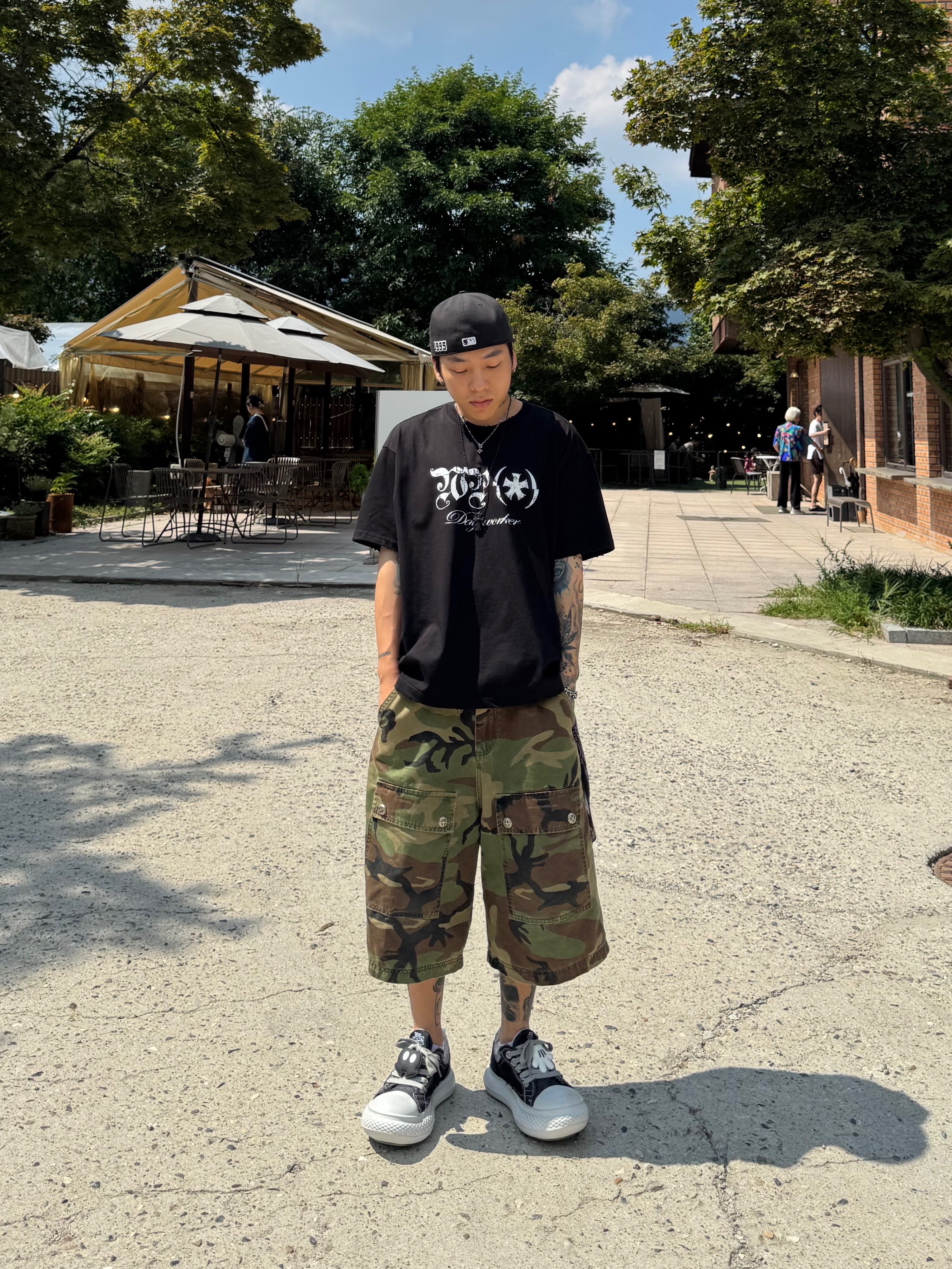 Wapworks Dayworker T-Shirt Black 착용 스타일 - 2