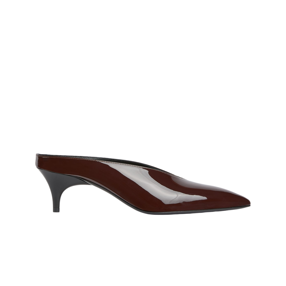 851087-BNC00-2270 Gucci 97 Heeled Mule Dark Brown Patent