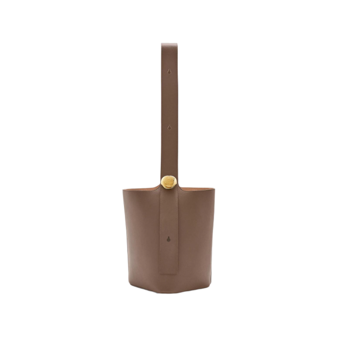 AANBBBWX01-6423 Loewe Medium Pebble Bucket Bag in Smooth Calfskin Tundra