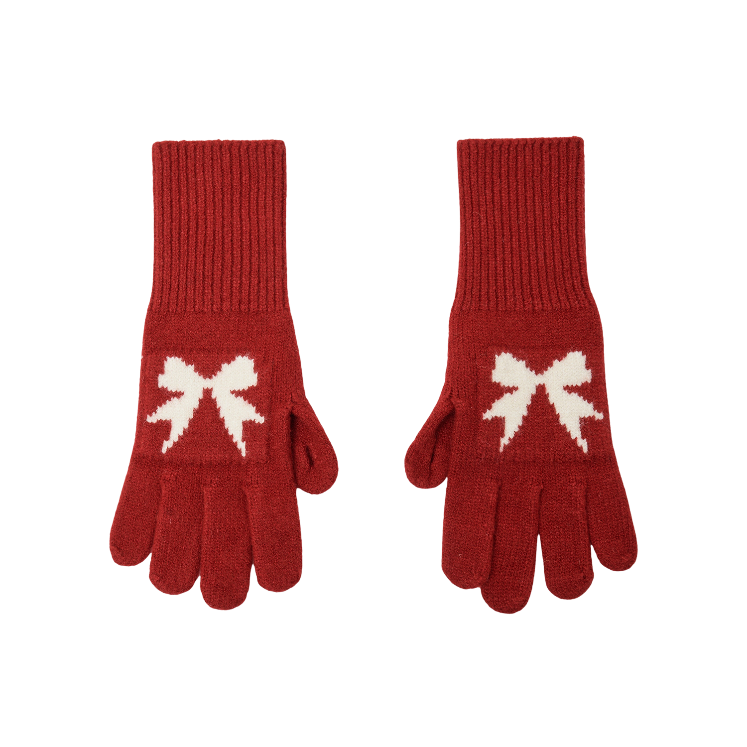 RWGRD Allincomplete Ribbon Wool Gloves Red