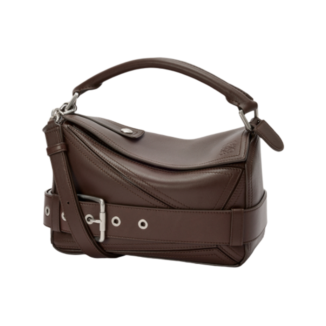 로에베 샤이니 카프스킨 스몰 퍼즐 바이커 백 다크 체스트넛(Loewe Small Puzzle Biker Bag in Shiny Calfskin Dark Chestnut)